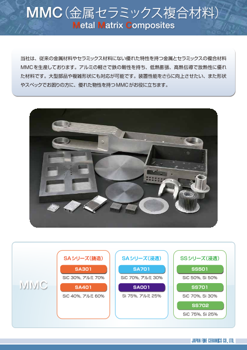 アルミの軽さ、鉄の剛性「金属セラミックス複合材料」（日本ファイン