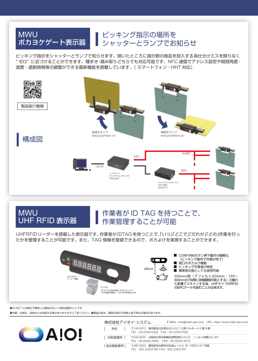 MWUポカヨケゲート表示器・RFID表示器（株式会社アイオイ・システム 