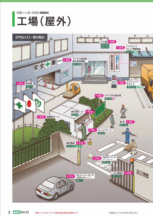 利用シーン別イラストINDEX 「工場(屋外)」