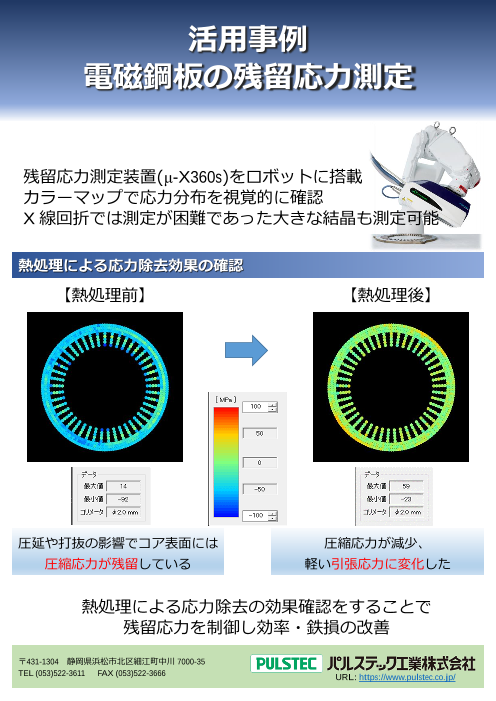 活用事例 M X360s 電磁鋼板の残留応力測定 パルステック工業株式会社 のカタログ無料ダウンロード 製造業向けカタログポータル Aperza Catalog アペルザカタログ