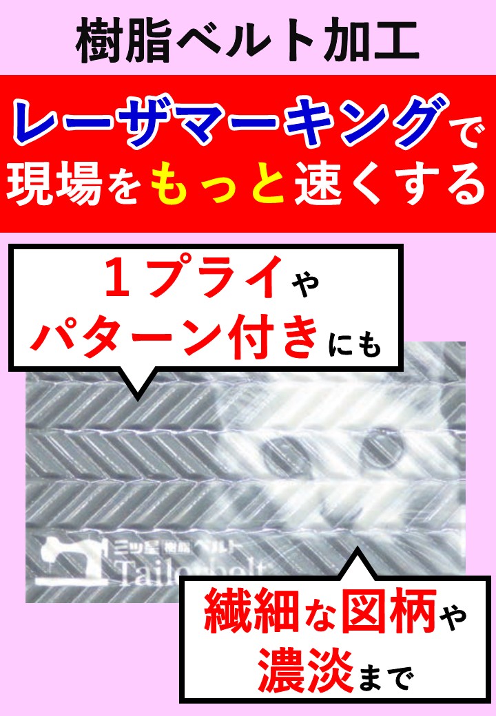 【樹脂ベルト加工】消えないマーク、欲しくない？レーザマーキング