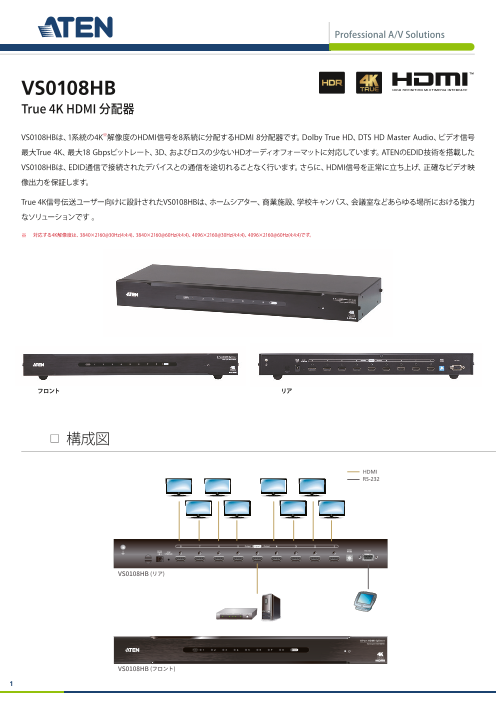 ATEN True 4K HDMI 分配器 VS0108HB 通販