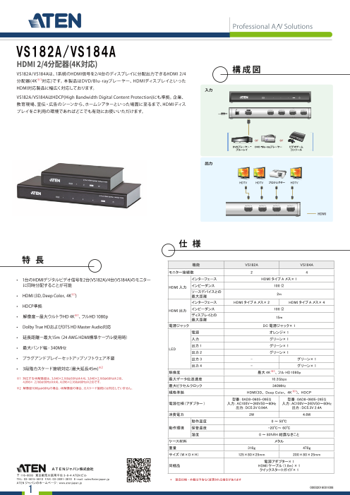 アウトレット 美品 【メーカー在庫あり】 VS182A ATENジャパン(株) ATEN ビデオ分配器 HDMI 1入力 2出力 4K対応  HD店