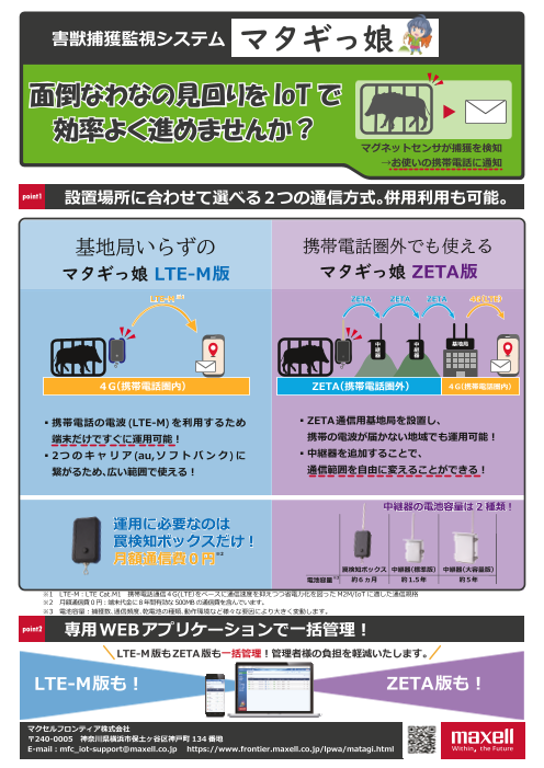 害獣捕獲監視システム マタギっ娘