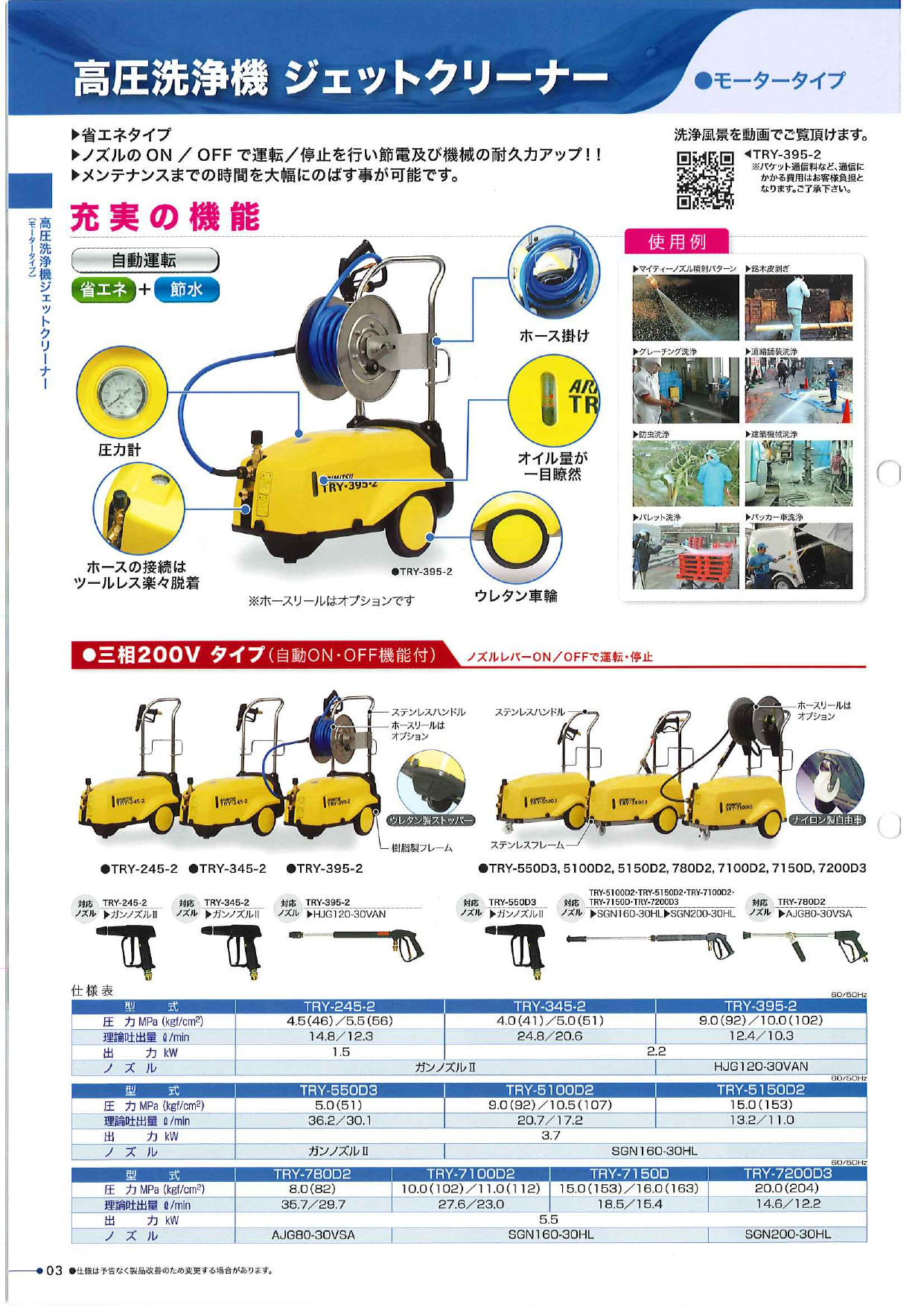 高圧洗浄機 ジェットクリーナー（有光工業株式会社）のカタログ無料