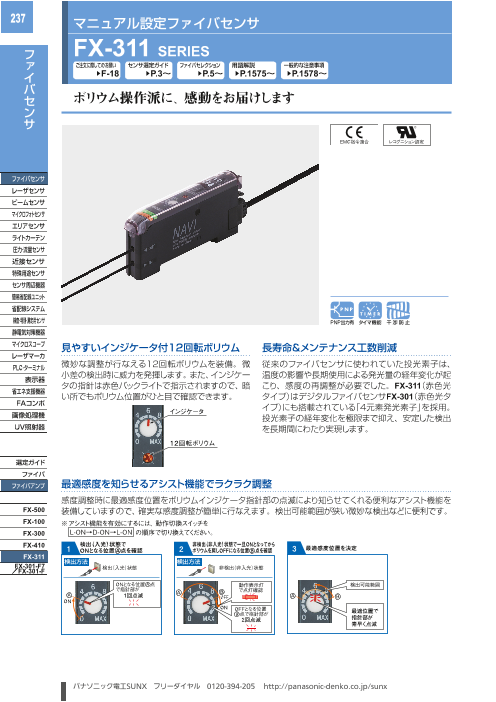 マニュアル設定ファイバセンサ Fx 311 Series パナソニック デバイスｓｕｎｘ株式会社 のカタログ無料ダウンロード 製造業向けカタログポータル Aperza Catalog アペルザカタログ