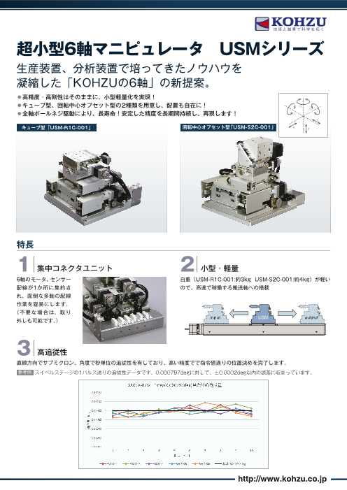超小型6軸マニピュレータ USMシリーズ（神津精機株式会社）のカタログ