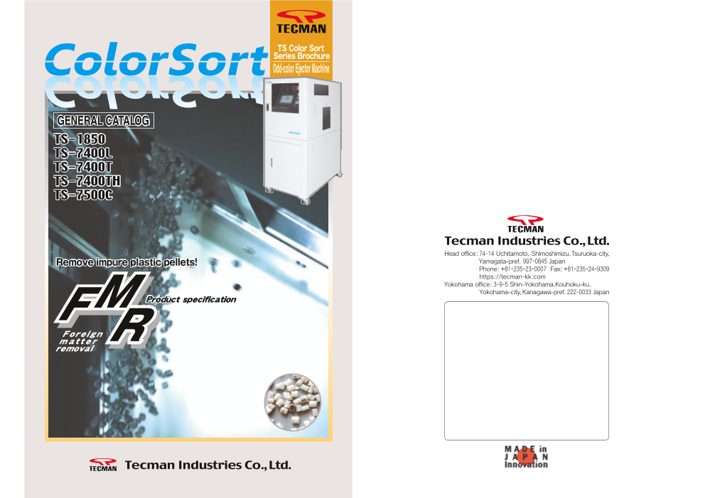 General Catalog of Color Sorters