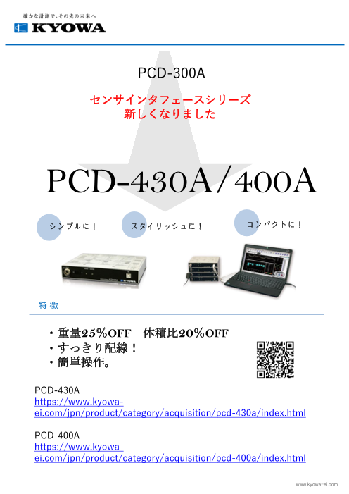 共和電業_センサインタフェース_PCD-430A/400A（東海理機株式会社）の 