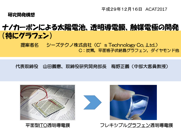 ナノカーボンによる太陽電池、透明導電膜、触媒電極の開発（特に