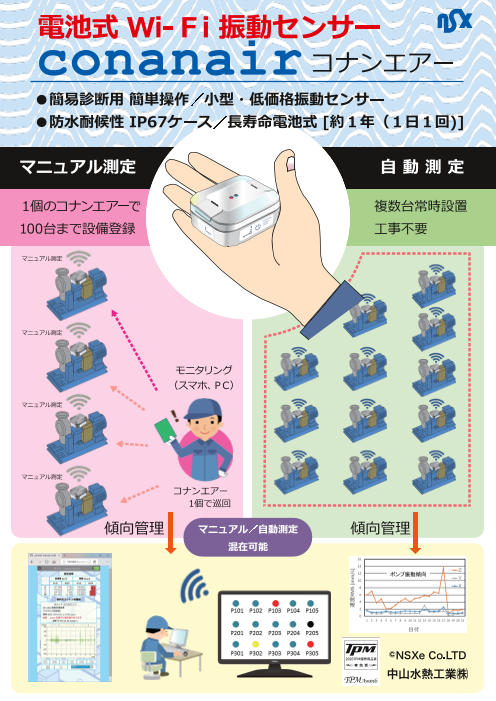 小型WiFi振動センサー「コナンエアー」の機能紹介（中山水熱工業