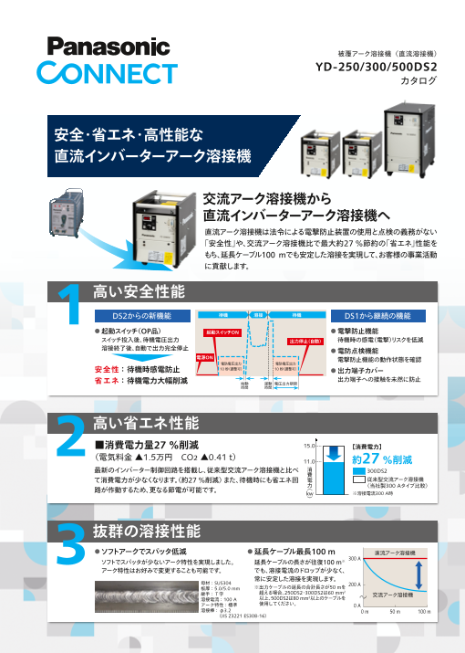 被覆アーク溶接機（直流溶接機）YD-250/300/500DS2（パナソニック