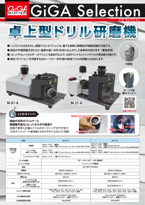 卓上型ドリル研磨機