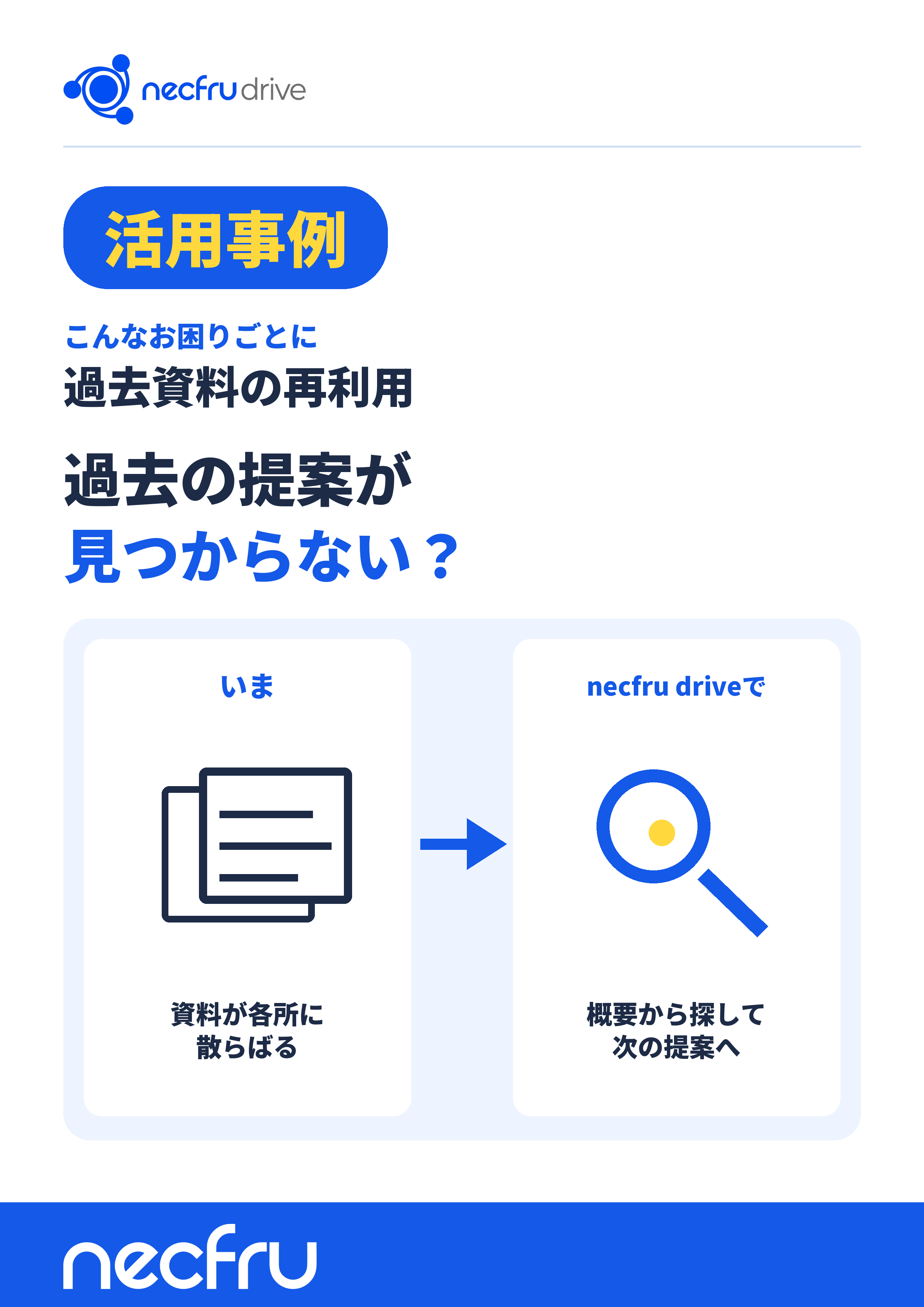 【necfru drive活用事例】過去資料の再利用