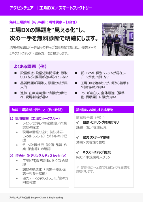 工場DX・スマートファクトリー 無料工場診断