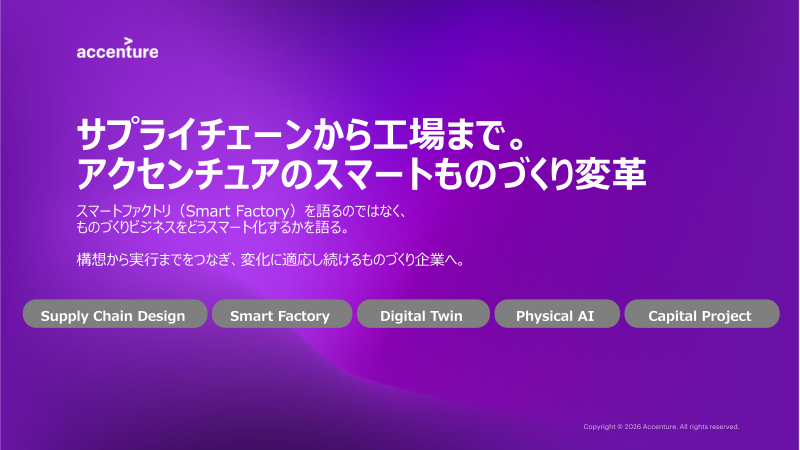 サプライチェーンから工場まで。アクセンチュアのスマートものづくり変革
