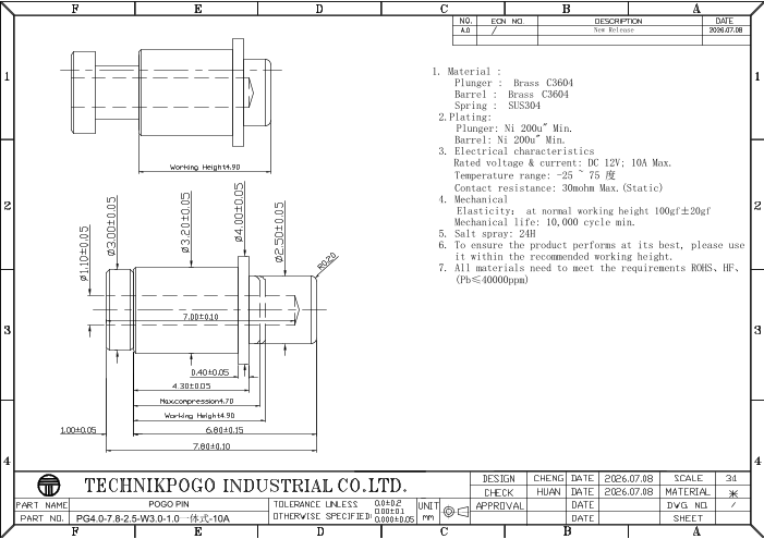 PG4.0-7.8-2.5-W3.0-1.0一体式-10A